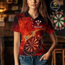 Load image into Gallery viewer, Flame Dartboard &amp; Skull Flaming Darts Shirt For Men - Custom Dart Player Uniform NYN0529