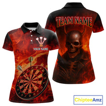 Load image into Gallery viewer, Flame Dartboard &amp; Skull Flaming Darts Shirt For Men - Custom Dart Player Uniform NYN0529