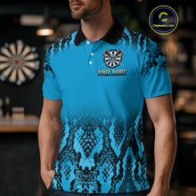 Load image into Gallery viewer, Lightning Navy Cobra &amp; Snake-Skin Darts Shirt For Men - Custom Dart Player Jersey NYN0532