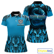 Load image into Gallery viewer, Lightning Navy Cobra &amp; Snake-Skin Darts Shirt For Women - Custom Dart Player Jersey NYN0532