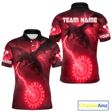 Load image into Gallery viewer, Custom Dragon Lightning Red Dartboard Dart Team Shirt For Men, Outfits Dart Jerseys NYN1072