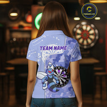 Load image into Gallery viewer, Custom Funny Bee Purple Camouflage Women Darts Polo League Shirts Splatter Dart Jerseys NYN2210