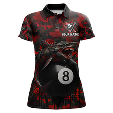 Load image into Gallery viewer, Horror Shark Play Pool 8 Ball Women's Billiard Team Shirt Custom Red Camouflage Billiard Attire NYN2499
