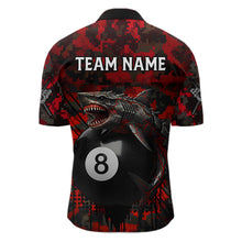 Load image into Gallery viewer, Horror Shark Play Pool 8 Ball Men's Billiard Team Shirt Custom Red Camouflage Billiard Attire NYN2499