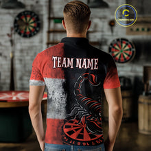 Load image into Gallery viewer, Custom Men's Darts Polo Jersey Scorpion Red &amp; Dartboard 3D Design For Darts Team NYN0766
