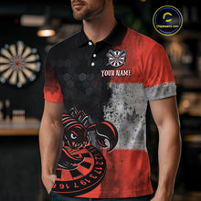 Load image into Gallery viewer, Custom Men's Darts Polo Jersey Scorpion Red &amp; Dartboard 3D Design For Darts Team NYN0766