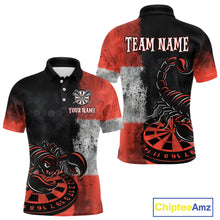 Load image into Gallery viewer, Custom Men's Darts Polo Jersey Scorpion Red &amp; Dartboard 3D Design For Darts Team NYN0766