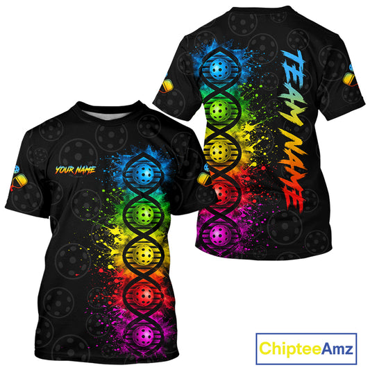Colorful Splatter Pickleball Shirt Is In My Dna Custom Pickleball Tournament Team Uniform For Men NYN4114