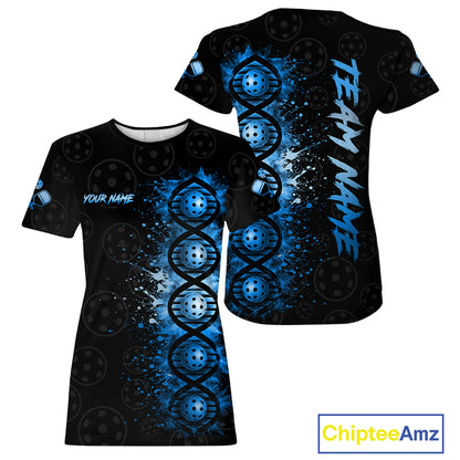 Blue Splatter Pickleball Shirt Is In My Dna Custom Pickleball Tournament Team Uniform For Women NYN4116