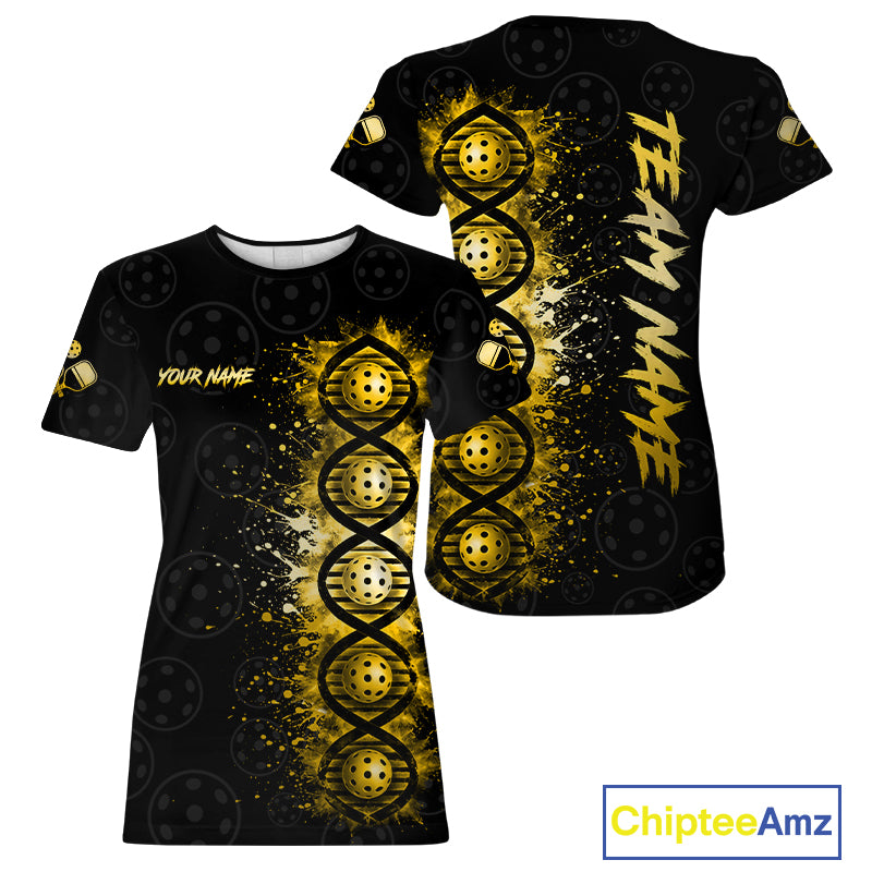 Gold Splatter Pickleball Shirt Is In My Dna Custom Pickleball Tournament Team Uniform For Women NYN4117