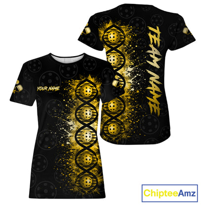 Gold Splatter Pickleball Shirt Is In My Dna Custom Pickleball Tournament Team Uniform For Women NYN4117