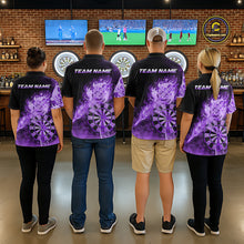 Load image into Gallery viewer, Custom Smoke Purple Fire Flaming Dart Arrow Women Darts Polo League Shirts Dart Team Jerseys NYN2214