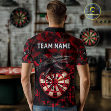 Load image into Gallery viewer, Custom Red Digital Camo Dartboard Horror Shark Darts Polo Shirt For Men Dart Gifts NYN1965