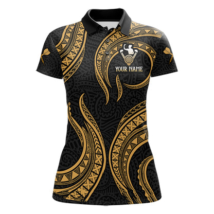 Black And Gold Tribal Human Play Dartboard Darts Polo Shirt Personalized Dart Jerseys For Women NYN2518