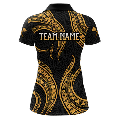 Black And Gold Tribal Human Play Dartboard Darts Polo Shirt Personalized Dart Jerseys For Women NYN2518