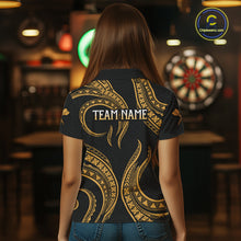 Load image into Gallery viewer, Black And Gold Tribal Human Play Dartboard Darts Polo Shirt Personalized Dart Jerseys For Women NYN2518