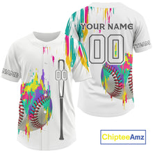 Load image into Gallery viewer, Custom Men's Baseball Shirt Colorful Grunge Baseball Jersey, Baseball Shirt For Newborn NYN1120