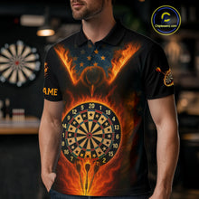 Load image into Gallery viewer, Men's US Flag Patriotic Darts Shirt Personalized Flame Eagle Dartboard Dart Team Jerseys NYN1129