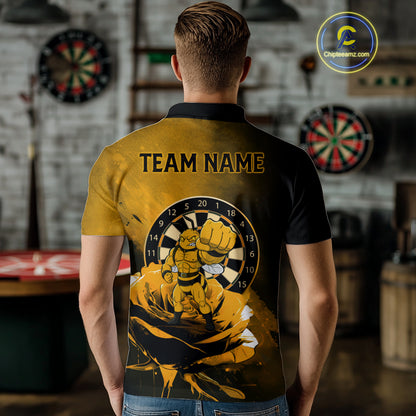 Custom Rose & Bee Grunge Dartboard Grunge Darts Polo Shirts For Men Funny Dart Jerseys NYN2221