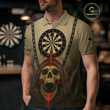 Load image into Gallery viewer, Custom Red Dripping Skull Halloween Dart Polo Shirt For Men Hallow&#39;s Eve Dart Team Jersey NYN1456