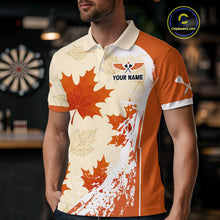 Load image into Gallery viewer, Custom Funny Turkey Autumn Leaves Dart Polo Shirt For Men Thanksgiving Dart Jersey NYN1458