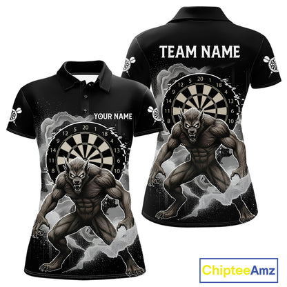 Grey Smokes Horror Wolf Grunge Dartboard Custom Darts Polo Shirt For Women Dart Gifts NYN1997