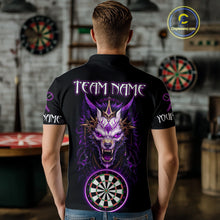 Load image into Gallery viewer, Purple Vicious Wolf Ruler Dartboard Darts Shirt For Men - Custom Name &amp; Team Jersey NYN0581