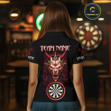Load image into Gallery viewer, Red Vicious Wolf Ruler Dartboard Darts Shirt For Women - Custom Name &amp; Team Jersey NYN0582