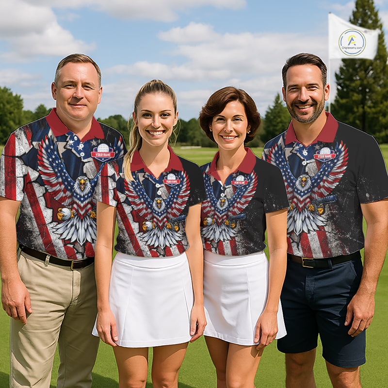 Gun Eagle Golf Polo Shirt For Men Custom Texas Flag Golf Jersey US Flag Patriotic Golf Apparel NYN4578