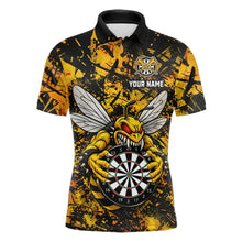 Load image into Gallery viewer, Yellow Black Grunge Bee Darts Shirt Custom Name Darts Shirts For Men Funny Darts Team Jerseys NYN2898
