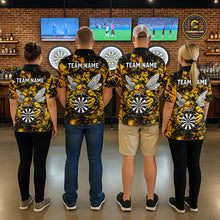 Load image into Gallery viewer, Yellow Black Grunge Bee Darts Shirt Custom Name Darts Shirts For Men Funny Darts Team Jerseys NYN2898