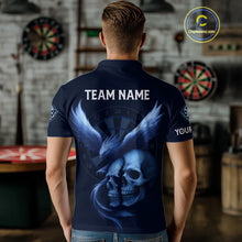 Load image into Gallery viewer, Darts Shirt For Men Personalized Eagle Skull Dartboard Dart Team Jerseys | Blue NYN1153