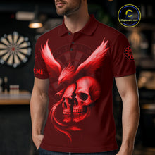 Load image into Gallery viewer, Darts Shirt For Men Personalized Eagle Skull Dartboard Dart Team Jerseys | Red NYN1154