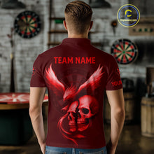 Load image into Gallery viewer, Darts Shirt For Men Personalized Eagle Skull Dartboard Dart Team Jerseys | Red NYN1154