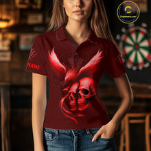 Load image into Gallery viewer, Darts Shirt For Women Personalized Eagle Skull Dartboard Dart Team Jerseys | Red NYN1154