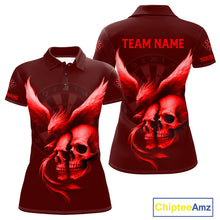 Load image into Gallery viewer, Darts Shirt For Women Personalized Eagle Skull Dartboard Dart Team Jerseys | Red NYN1154