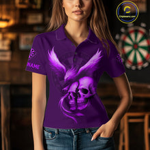 Load image into Gallery viewer, Darts Shirt For Women Personalized Eagle Skull Dartboard Dart Team Jerseys | Purple NYN1155