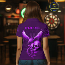 Load image into Gallery viewer, Darts Shirt For Women Personalized Eagle Skull Dartboard Dart Team Jerseys | Purple NYN1155
