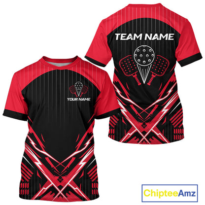 Black And Red Pickleball Shirt For Men Custom Name Pickleball Team Jersey Pickleball Player Gift NYN4589