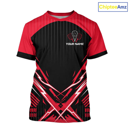 Black And Red Pickleball Shirt For Men Custom Name Pickleball Team Jersey Pickleball Player Gift NYN4589