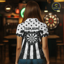 Load image into Gallery viewer, Black White Heart Broken Dartboard Women Darts Valentine Shirt Custom Dart Polo Couple Gifts NYN2543