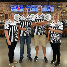 Load image into Gallery viewer, Black White Heart Broken Dartboard Women Darts Valentine Shirt Custom Dart Polo Couple Gifts NYN2543