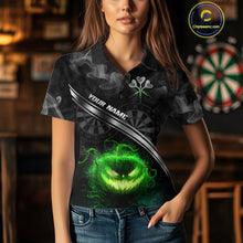 Load image into Gallery viewer, Halloween Women Darts Shirt Personalized Green Pumpkin Dartboard, Halloween Dart Jerseys NYN1164