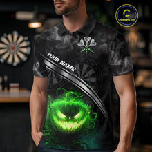 Load image into Gallery viewer, Halloween Men Darts Shirt Personalized Green Pumpkin Dartboard, Halloween Dart Jerseys NYN1164