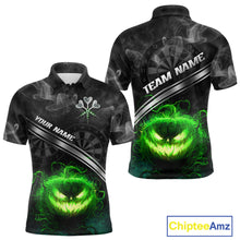 Load image into Gallery viewer, Halloween Men Darts Shirt Personalized Green Pumpkin Dartboard, Halloween Dart Jerseys NYN1164
