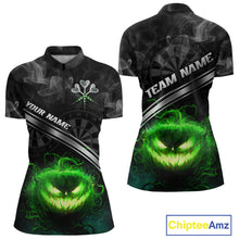Load image into Gallery viewer, Halloween Women Darts Shirt Personalized Green Pumpkin Dartboard, Halloween Dart Jerseys NYN1164