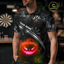 Load image into Gallery viewer, Halloween Men Darts Shirt Personalized Red Pumpkin Dartboard, Halloween Dart Jerseys NYN1165