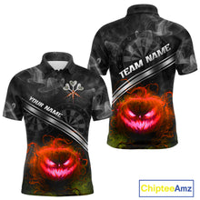 Load image into Gallery viewer, Halloween Men Darts Shirt Personalized Red Pumpkin Dartboard, Halloween Dart Jerseys NYN1165