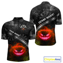 Load image into Gallery viewer, Halloween Men Darts Shirt Personalized Red Pumpkin Dartboard, Halloween Dart Jerseys NYN1165