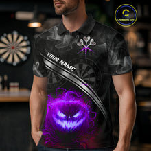 Load image into Gallery viewer, Halloween Men Darts Shirt Personalized Purple Pumpkin Dartboard, Halloween Dart Jerseys NYN1166